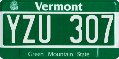 VT license plate YZU307