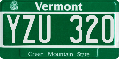 VT license plate YZU320