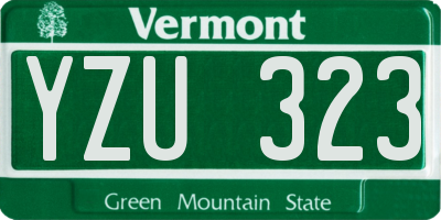 VT license plate YZU323