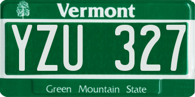 VT license plate YZU327