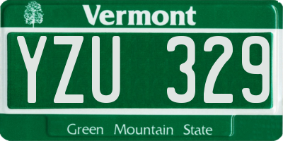 VT license plate YZU329