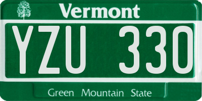 VT license plate YZU330