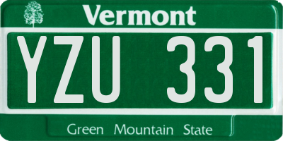 VT license plate YZU331