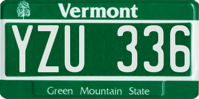 VT license plate YZU336