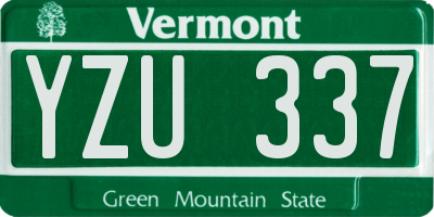 VT license plate YZU337