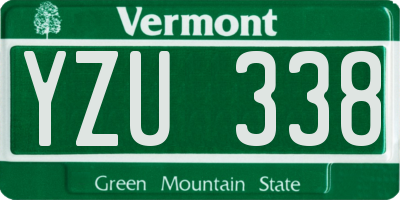 VT license plate YZU338
