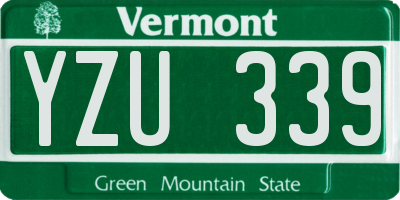 VT license plate YZU339