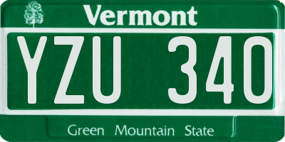 VT license plate YZU340
