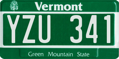 VT license plate YZU341