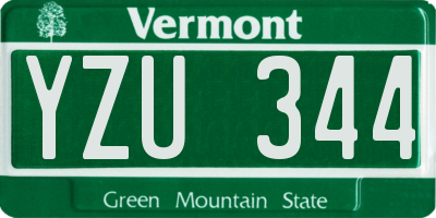 VT license plate YZU344