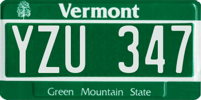VT license plate YZU347