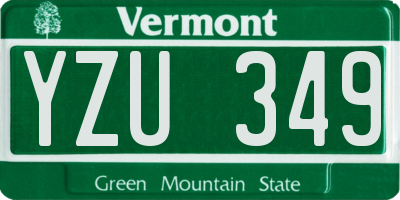 VT license plate YZU349
