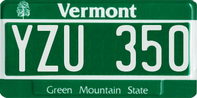 VT license plate YZU350