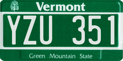 VT license plate YZU351