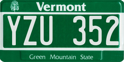 VT license plate YZU352