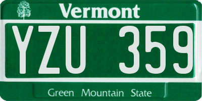 VT license plate YZU359
