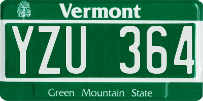 VT license plate YZU364