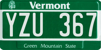 VT license plate YZU367