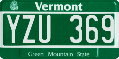 VT license plate YZU369