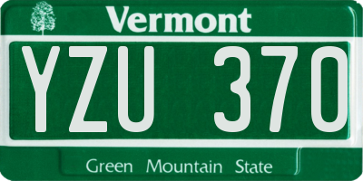 VT license plate YZU370