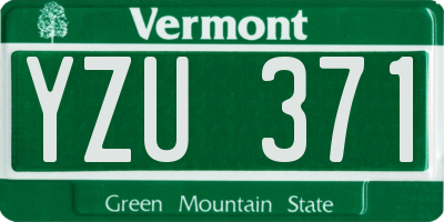 VT license plate YZU371