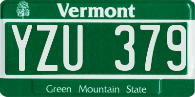 VT license plate YZU379