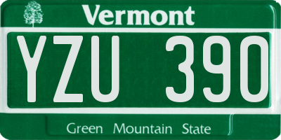 VT license plate YZU390