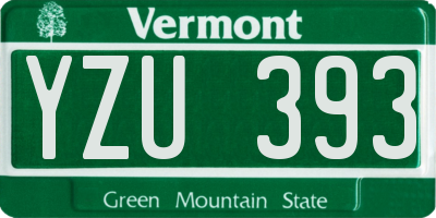 VT license plate YZU393