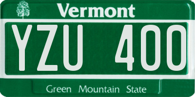 VT license plate YZU400