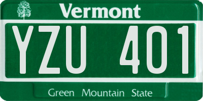 VT license plate YZU401