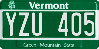 VT license plate YZU405