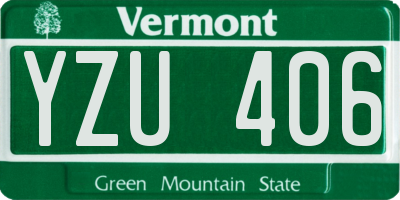 VT license plate YZU406