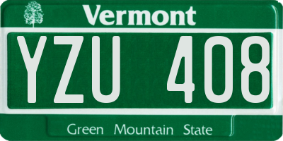 VT license plate YZU408