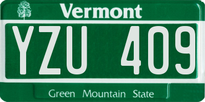 VT license plate YZU409