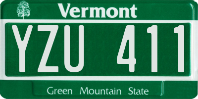 VT license plate YZU411