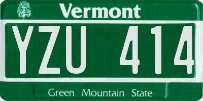 VT license plate YZU414