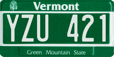 VT license plate YZU421