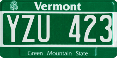 VT license plate YZU423
