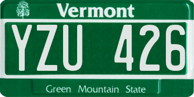 VT license plate YZU426
