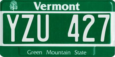 VT license plate YZU427