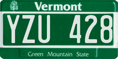 VT license plate YZU428