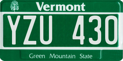 VT license plate YZU430