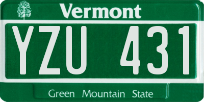 VT license plate YZU431