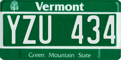 VT license plate YZU434