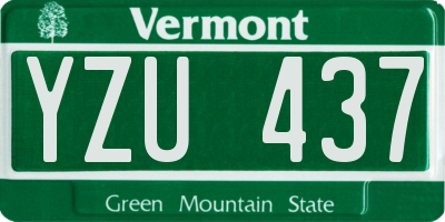 VT license plate YZU437