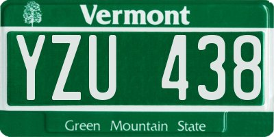 VT license plate YZU438