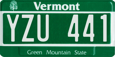 VT license plate YZU441