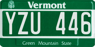 VT license plate YZU446
