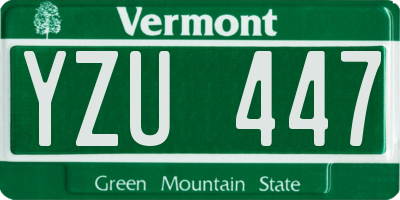 VT license plate YZU447