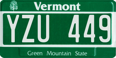 VT license plate YZU449